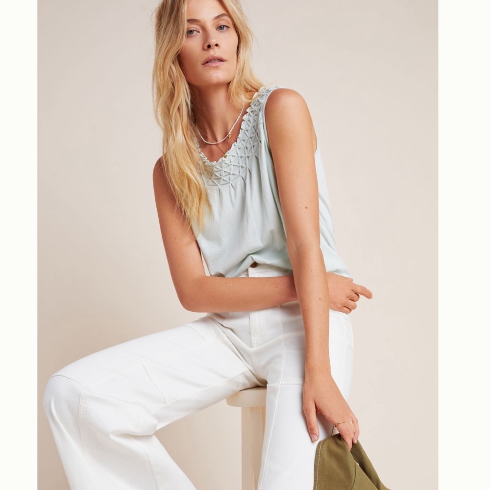 Maeve Justine Smocked Tank Top